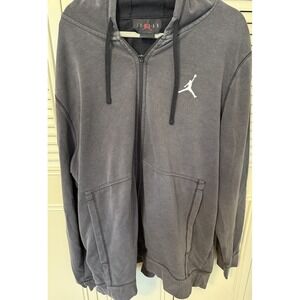 Jordan Mens Gray Zip up Hoodie Size 3Xl